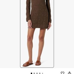 Brown Textured Knit Dress
